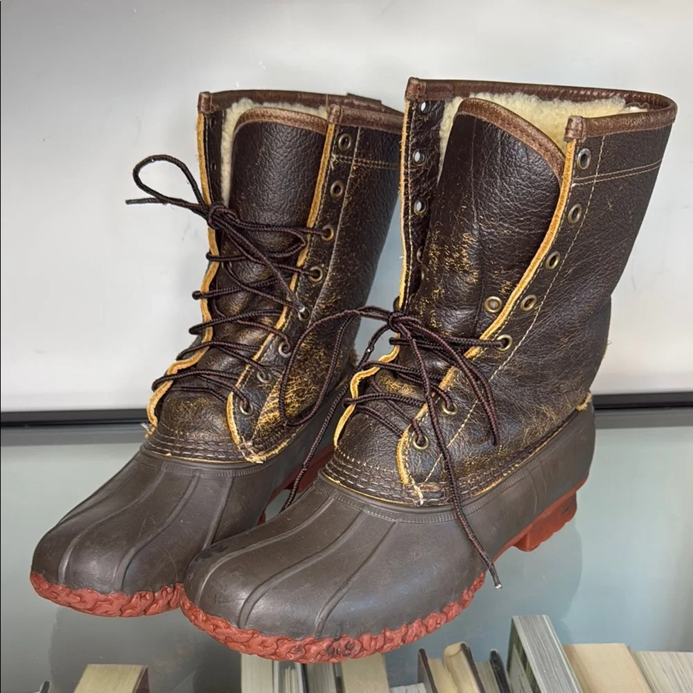 Vintage L.L. Bean shearling Lined 8” Boots size Women 10-10 1/2